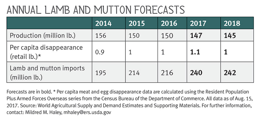 Annual Lamb and Mutton Forecasts