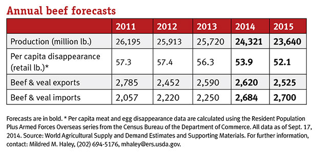 annual beef forecasts