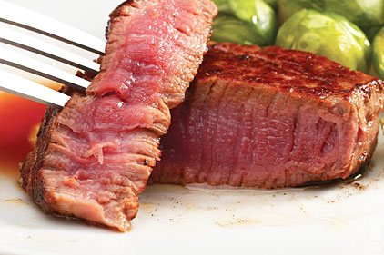 medium-rare meat, steak