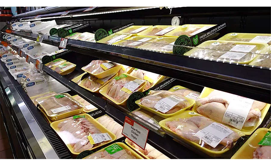 poultry section in a grocery store