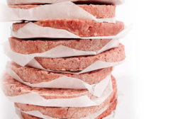stacked hamburger patties