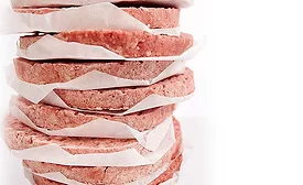 stacked hamburger patties