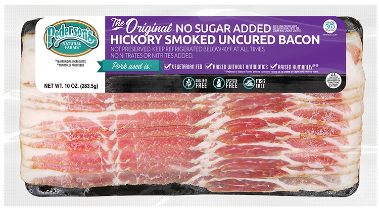 A package of Pederson's Natural Farms Hickory Smoked Bacon