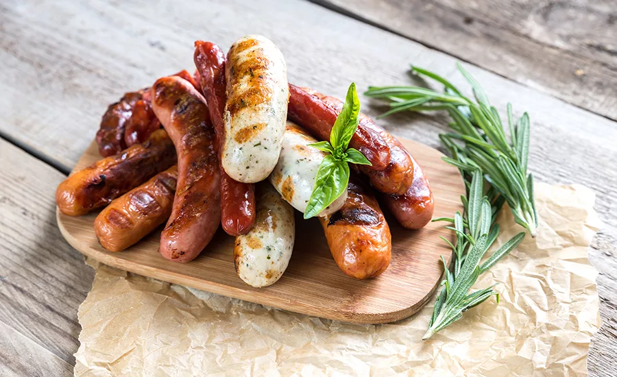 Grilled sausages