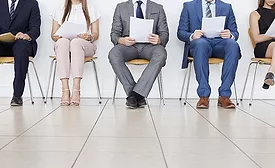 Five candidates waiting for job interviews