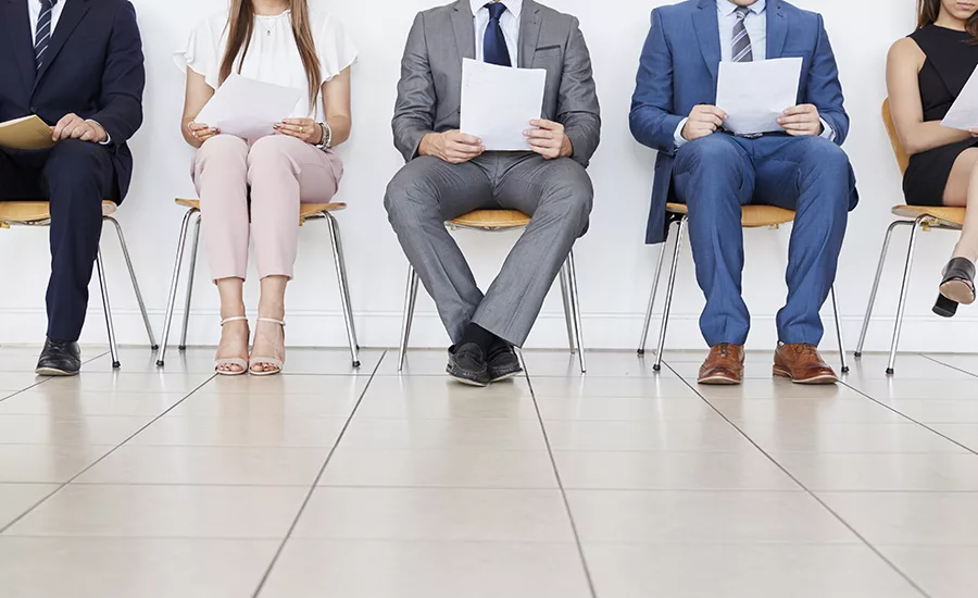 Five candidates waiting for job interviews