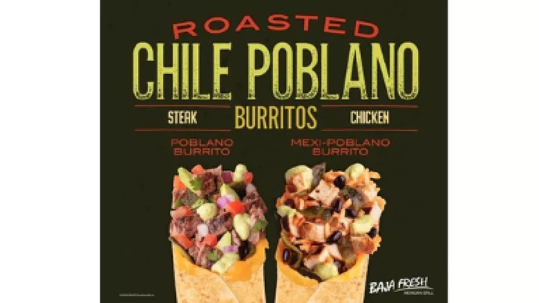 Baja Fresh poblano burrito
