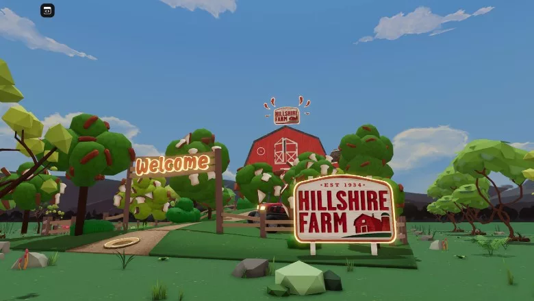 Hillshire Farms red barn entrance in the metaverse