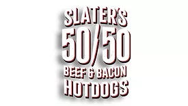 Slater's 50/50 Beef & Bacon Hotdogs logo