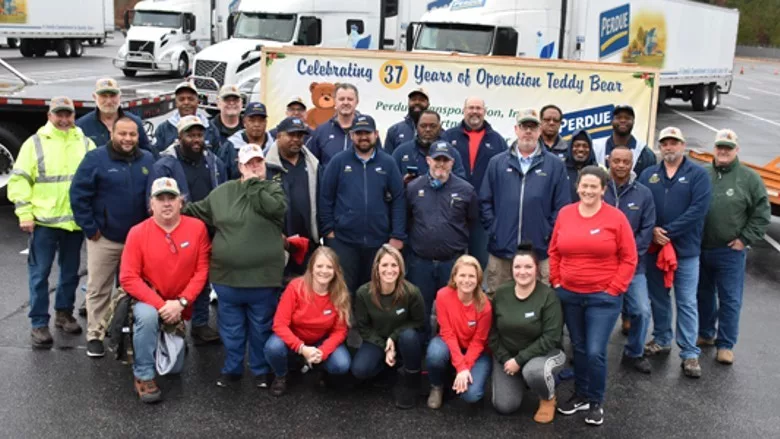 Perdue truck drivers and volunteers in Salisbury, Md.