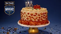 Wright Brand concludes their 100th anniversary celebration with limited-edition Bacon Cake. Wright Brand's limited-edition Bacon Cake to conclude their 100th anniversary celebration