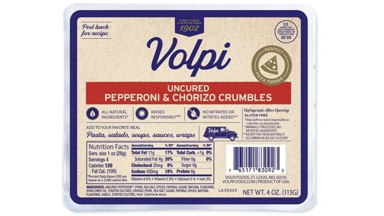 Volpi Foods announces Uncured Pepperoni & Chorizo Crumbles