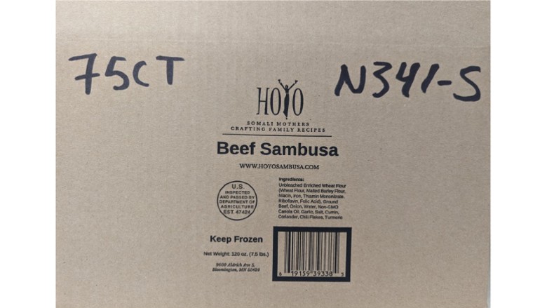 Hoyo SBC recalls frozen, ready-to-eat beef sambusa product