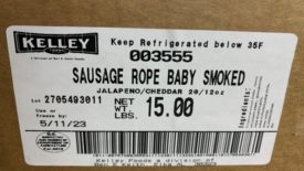 Kelley Foods recalls smoked baby rope sausage product