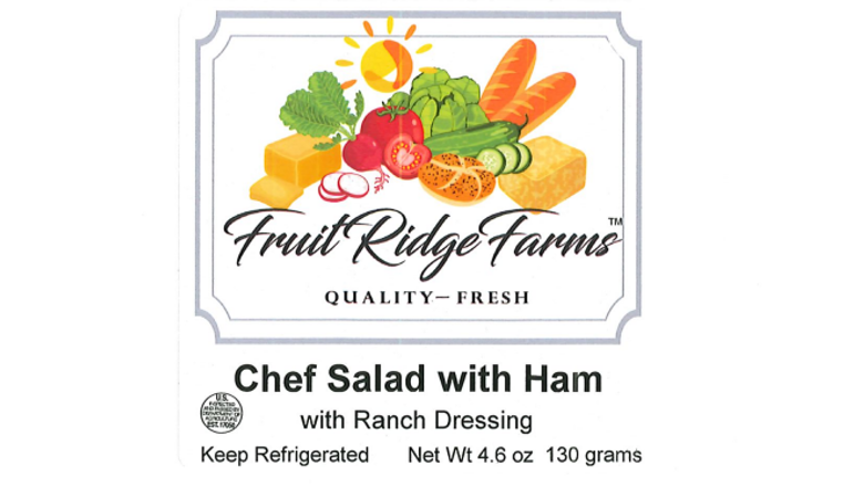 Fruit Ridge Farms Chef Salad with Ham, FSIS issues public health alert
