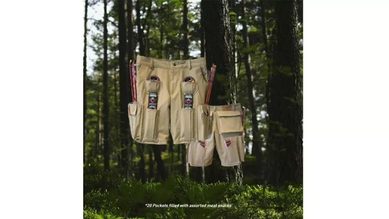 Jack Link's cargo shorts designed for trail snacking
