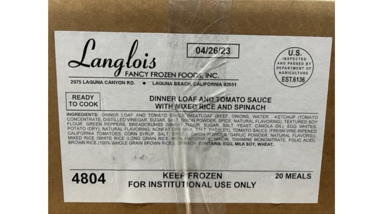 FSIS issues public health alert for frozen meatloaf entree products