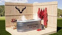 Relax and unwind at the end of a day at the ranch with a trough-turned-jacuzzi 'Marination Station' Trough-turned-jacuzzi 'Marination Station'