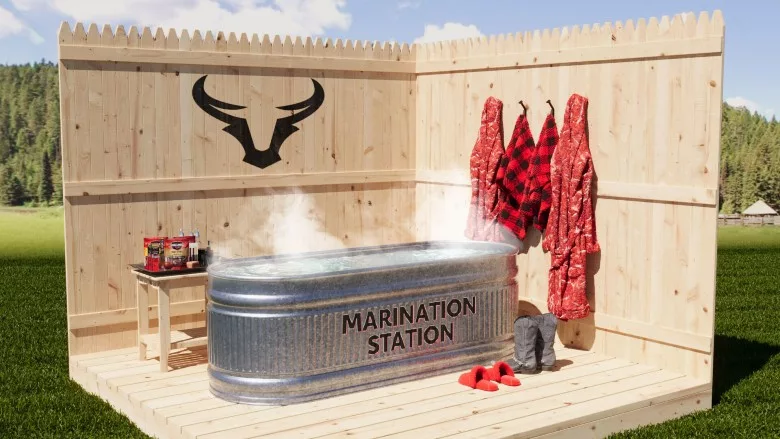 Trough-turned-jacuzzi 'Marination Station'