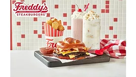 Freddy's Pretzel Bacon BBQ Steakburger is available June 21 through Aug. 29, 2023.