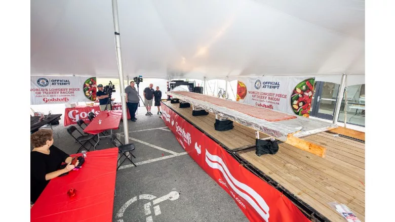 Godshall's achieves Guinness World Records title for longest piece of turkey bacon