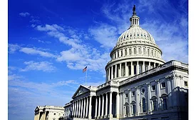 United States Capitol Building in Washington DC with Flag