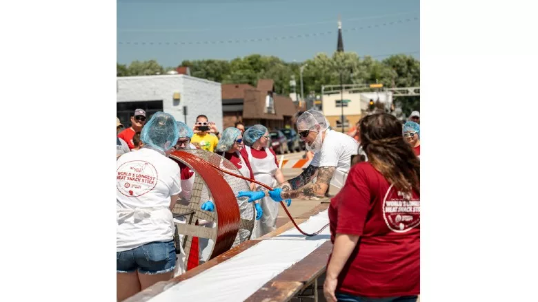 Wenzel’s Farm sets Guinness World Records title for longest meat snack stick