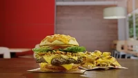 Wendy's Loaded Nacho Cheeseburger and Queso Fries Wendy's Loaded Nacho Cheeseburger and Queso Fries