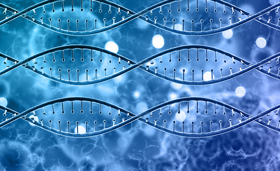 3D render of an abstract medical background with DNA strands