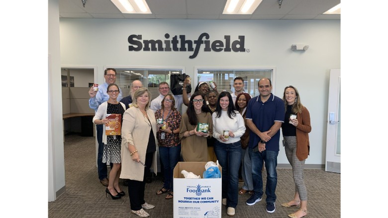 Smithfield employees across the U.S. collected food to support food banks during Hunger Action Month..jpg