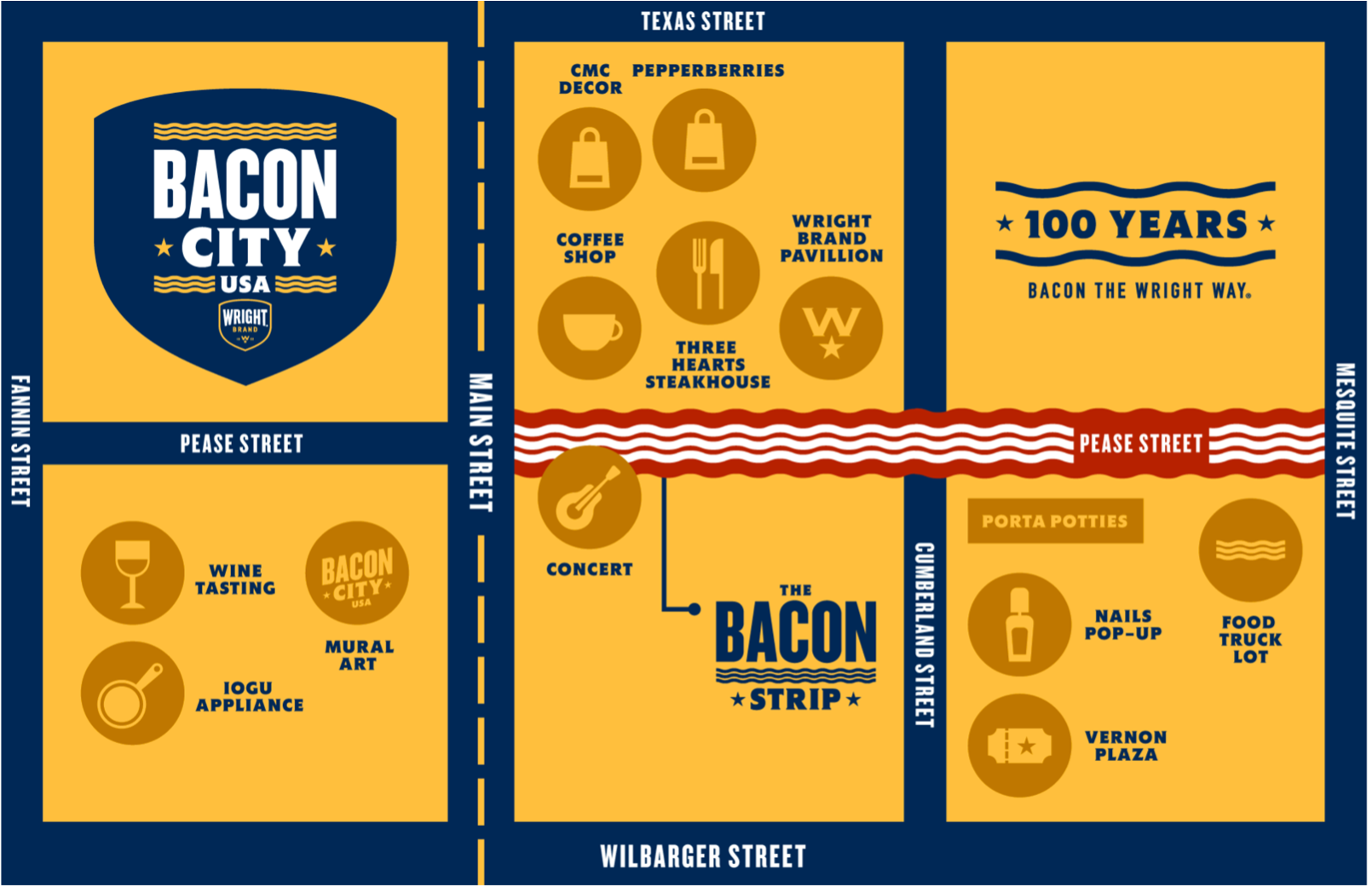 Bacon City map