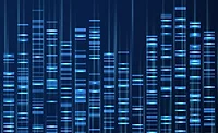 Genomic data visualization. Dna genome sequence, medical genetic map.