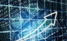money behind an upward arrow