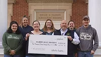Delaware Valley University animal science department professor and other staff and students with the $2,310 USPOULTRY Foundation student recruiting grant