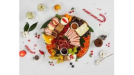 Holiday-themed charcuterie board