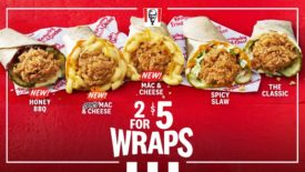 KFC Wraps lineup