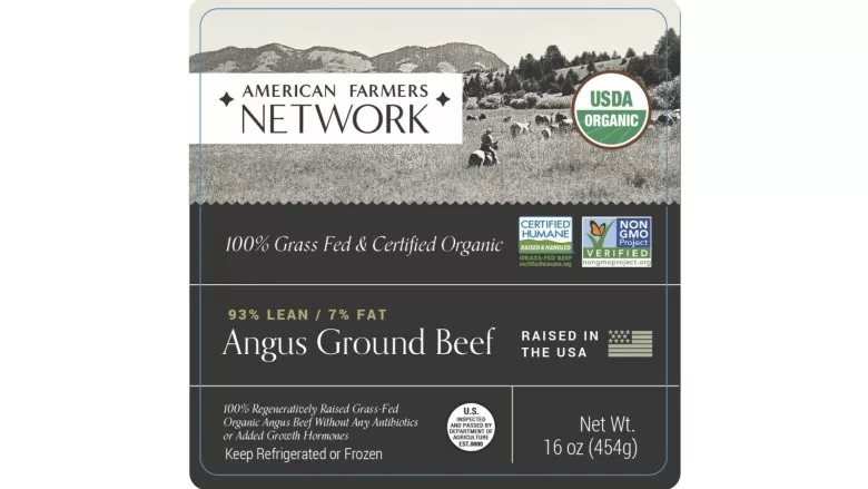New label design for American Farmland Trust Angus Ground Beef