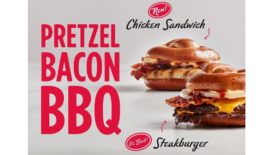 Freddy's Pretzel Bacon BBQ Steakburger & Chicken Sandwich