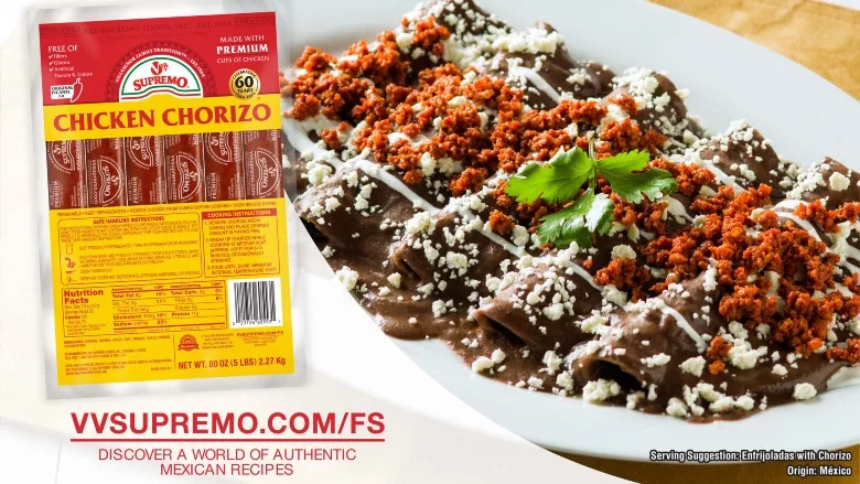 Enfrijoladas with Chorizo
