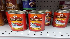 Grandma Style Sardine in Tomato Sauce, labeled Beef Curry