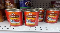 Grandma Style Sardine in Tomato Sauce, labeled Beef Curry