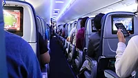 Passengers on airplane flight
