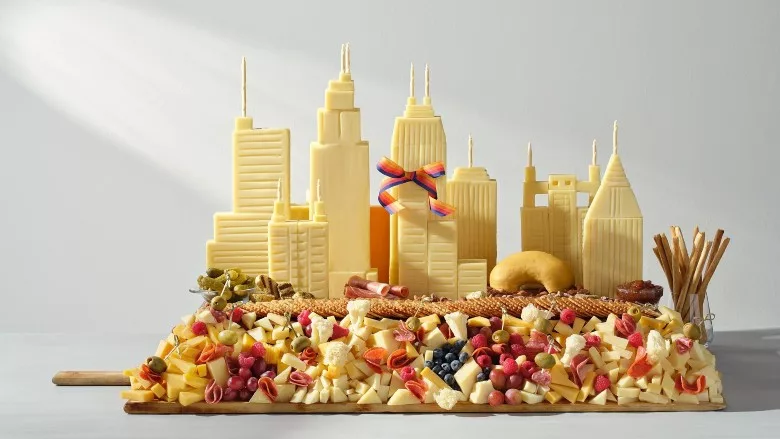 Charcuterie Chicago city skyline