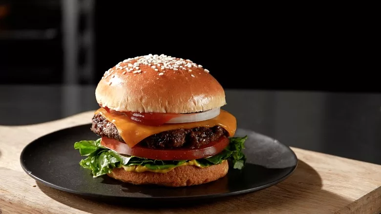 Blended burger on a plate