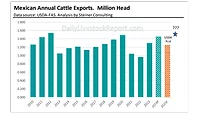 Mexican annual cattle exports