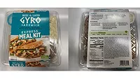 Beef & Lamb Gyro Sandwich Express Meal Kit package (left), UPC code (right) Beef & Lamb Gyro Sandwich Express Meal Kit package (left), UPC code (right)