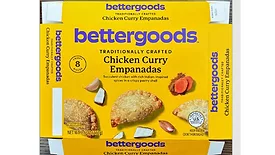 Frozen product labeled as chicken curry empanadas