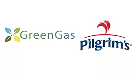 GreenGasUSA logo (L) and Pilgrim’s Pride logo (R)