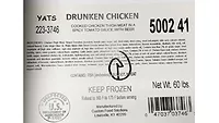 Recalled chicken product label