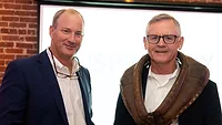 Clint Rivers being “collared” by Mikell Fries, president of Claxton Poultry Farms and outgoing USPOULTRY chair. Clint Rivers being “collared” by Mikell Fries, president of Claxton Poultry Farms and outgoing USPOULTRY chair.